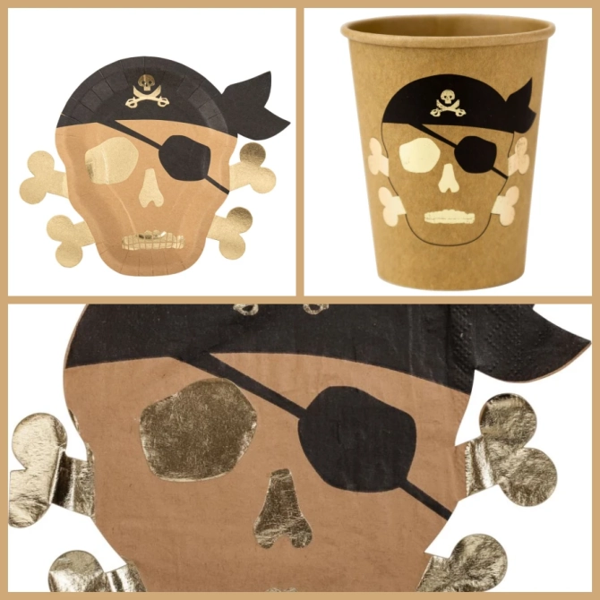 Party Box Pirata Kraft Nero / oro 