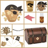 Maxi Party Box Pirata Kraft Nero/oro