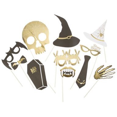 Kit Photobooth Pure Halloween Bianco / Nero / Oro 