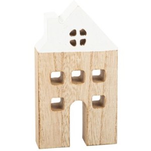 Casa con tetto bianco (12 cm) - Legno