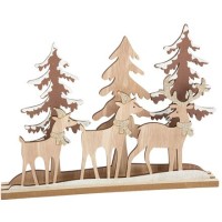 Il villaggio delle fate dei cervi su base di legno - 30 cm