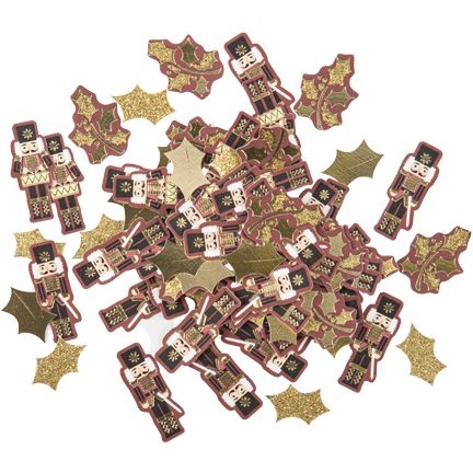 Schiaccianoci Confettis Bordeaux / oro glitterato 