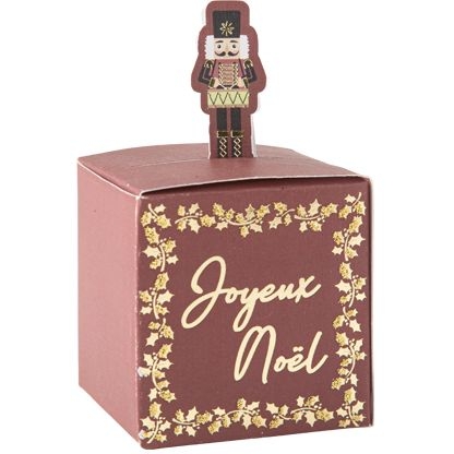 8 Scatole regalo Nocciola Bordeaux/Oro Glitter - 6 cm 
