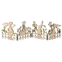 Centrotavola pieghevole da giardino con conigli - Legno