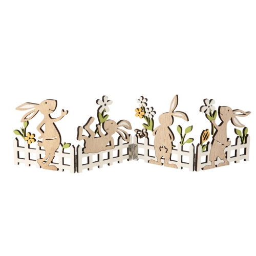Centrotavola pieghevole da giardino con conigli - Legno 