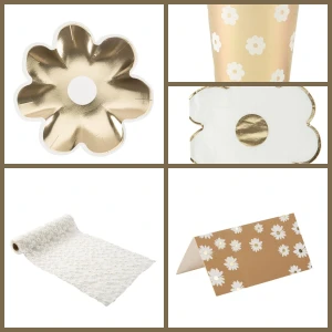 Grande Party Box Margherite bianche e oro