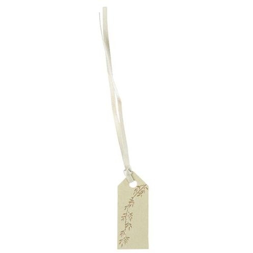 10 etichette Pretty Strands verde salvia e oro con nastro 