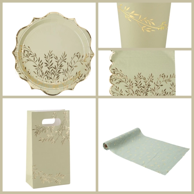 Grande Party Box Pretty Strands verde salvia e oro 