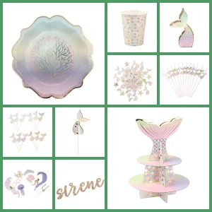 Maxi Party Box Sirena pastello e oro