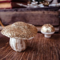 Set di 7 funghi in schiuma - Glitter oro. n1