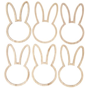 6 Portatovaglioli 10 cm Coniglio - Legno