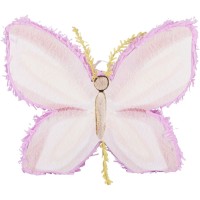 Pignatta a forma di farfalla lilla e crema - 45 cm