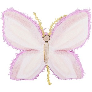 Pignatta a forma di farfalla lilla e crema - 45 cm