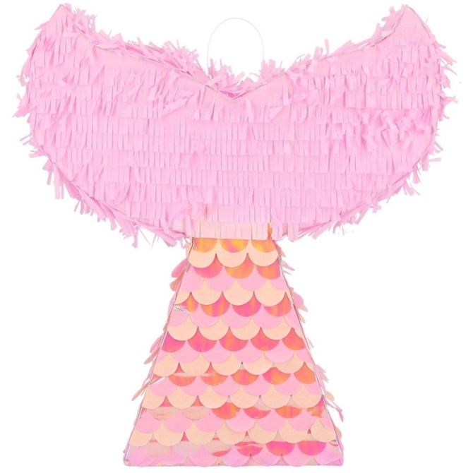 Pignatta a forma di coda di sirena rosa e iridescente - 40 cm 