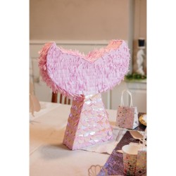 Pignatta a forma di coda di sirena rosa e iridescente - 40 cm. n2