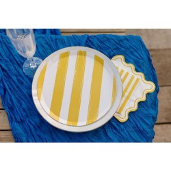 6 piatti Mix&Match - Giallo e Bianco. n1