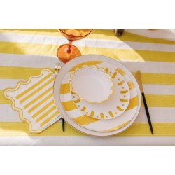 6 piatti Mix&Match - Giallo e Bianco. n3