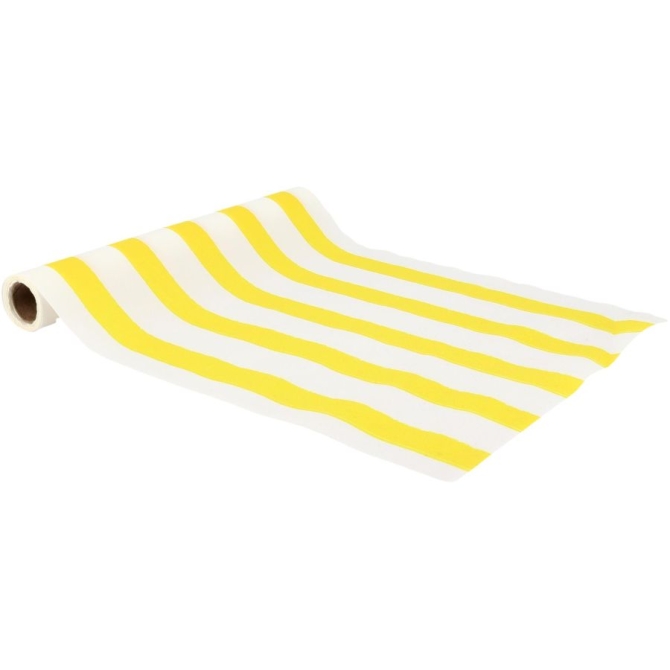 Runner da tavolo in tessuto Mix&Match - Giallo e Bianco 
