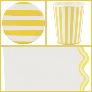 Scatola per feste mix&match gialla e bianca