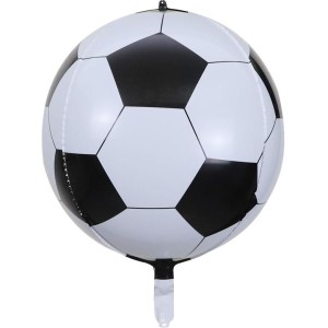 Palloncino in foil a elio a forma di pallone da calcio bianco e nero -  55 cm