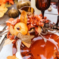 Decorazione Dolcezza Autunnale - Arancione e Ambra - 30 cm. n1