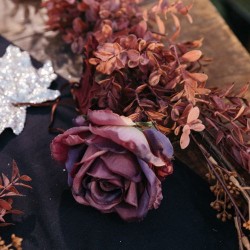 Ghirlanda Witchyland di 3 rose e fogliame - 1, 50 m. n3