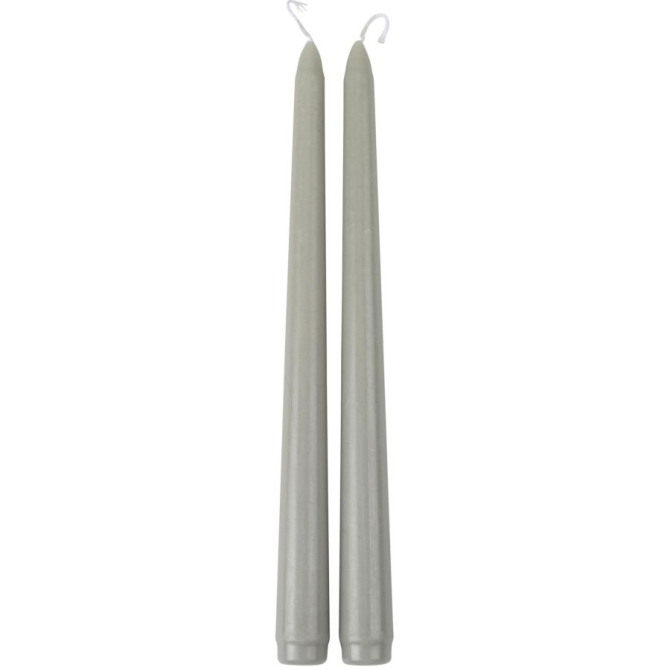 2 Candele Torcia in Cera  Verde Grigio 