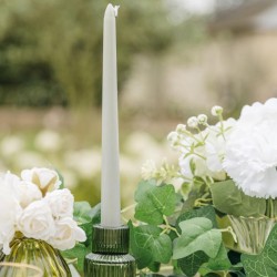 2 Candele Torcia in Cera  Verde Grigio. n1