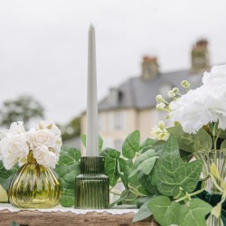 2 Candele Torcia in Cera  Verde Grigio. n2