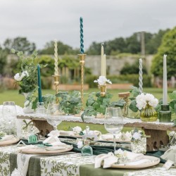 2 Candele Torcia in Cera  Verde Grigio. n4