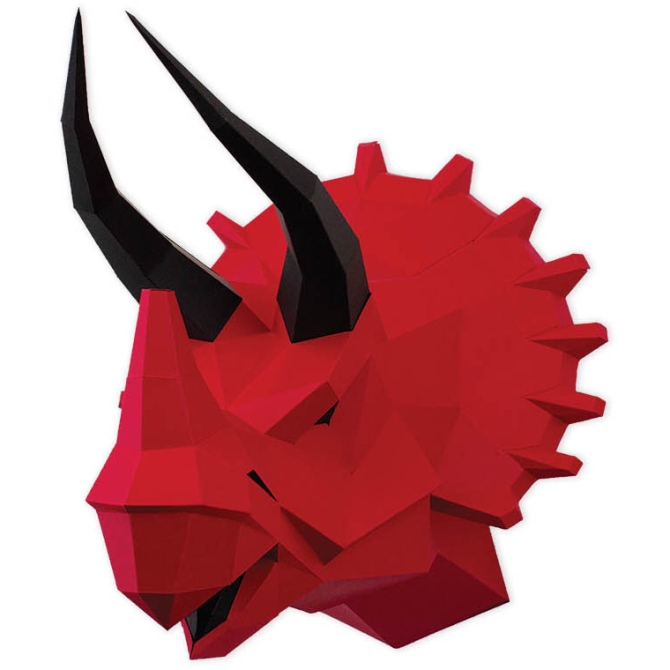 Trofeo Triceratopo Rosso - Carta 3D 