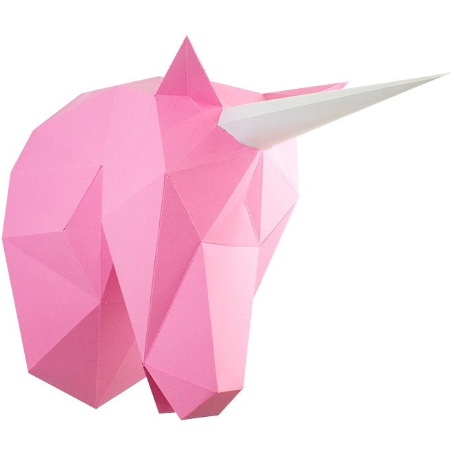 Trofeo Unicorno Rosa - Carta 3D 