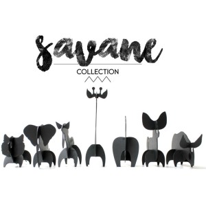 Kit 7 Decorazioni da costruire 3D - Animali della Savana