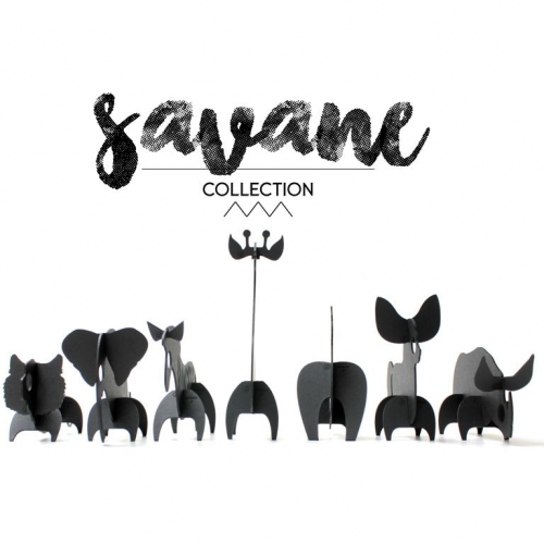 Kit 7 Decorazioni da costruire 3D - Animali della Savana 