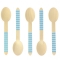 10 Cucchiai di legno a righe blu - Biodegradabile images:#0