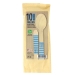 10 Cucchiai di legno a righe blu - Biodegradabile. n2