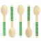 10 Cucchiai di legno a righe verdi - Biodegradabile images:#0