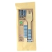 10 Forchette di legno a righe blu - Biodegradabile. n2