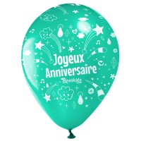 10 Palloncini Buon compleanno Annikids - Verde menta