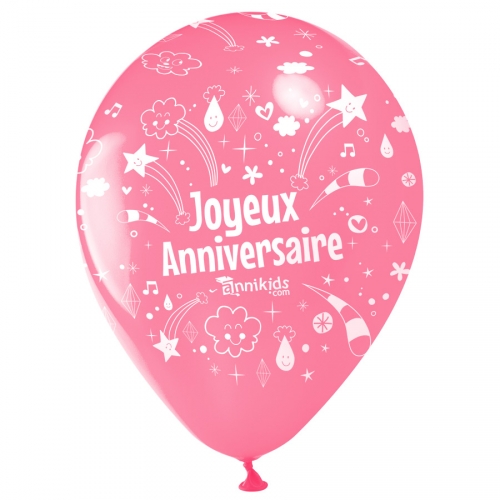 10 Palloncini Buon compleanno Annikids - Rosa 