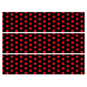 Contorni della torta: pois rossi/neri
