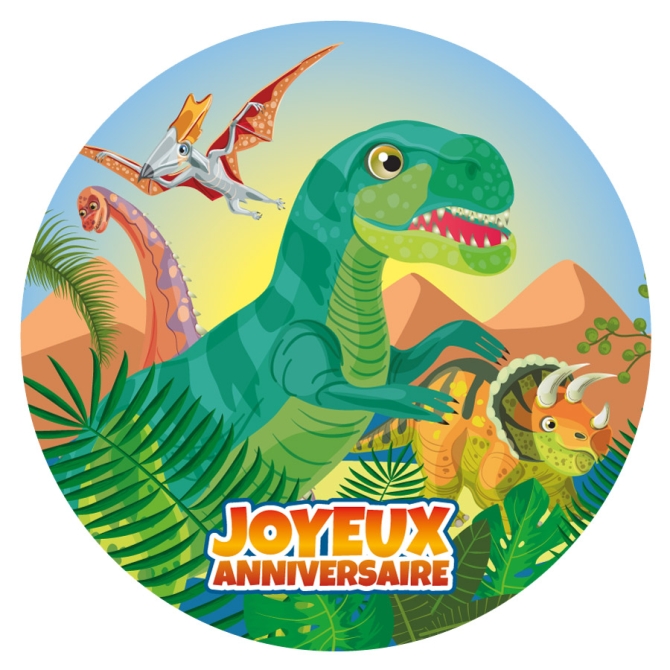 Disco torta Dino T-Rex (19 cm) 