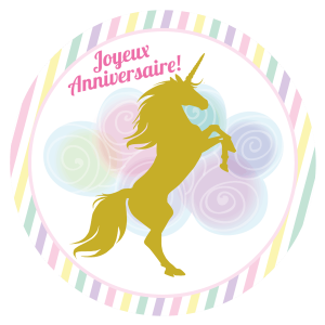 Disco torta Unicorno Oro (19 cm)