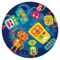 Disco per torta Robot Party (19 cm)