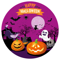 Disco di zucchero Felice Halloween (19 cm)