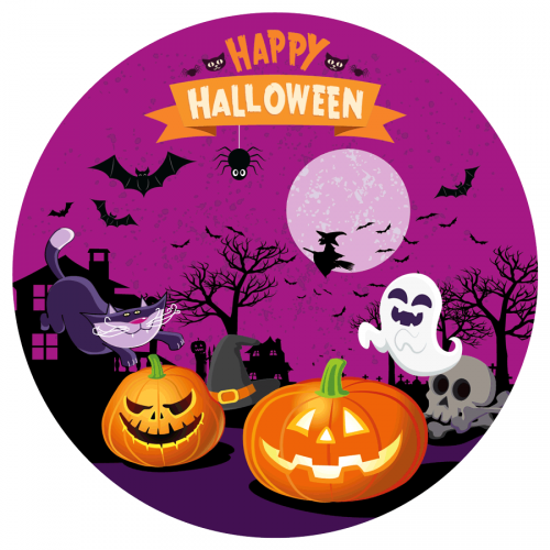 Disco di zucchero Felice Halloween (19 cm) 