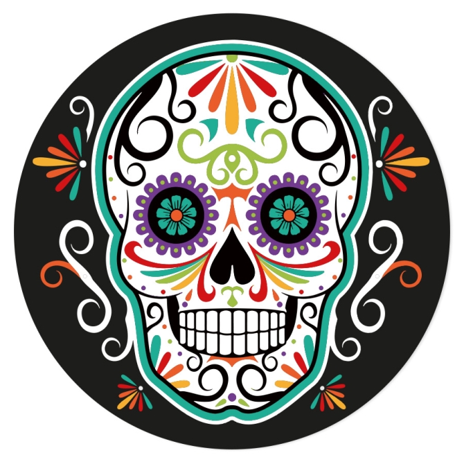 Disco Torta Calavera Nero 