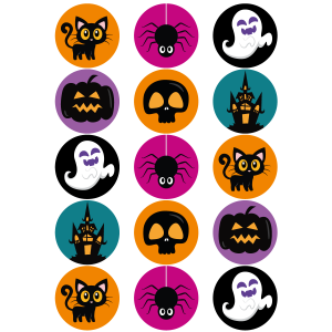 15 Mini dischi di Halloween - 50 mm