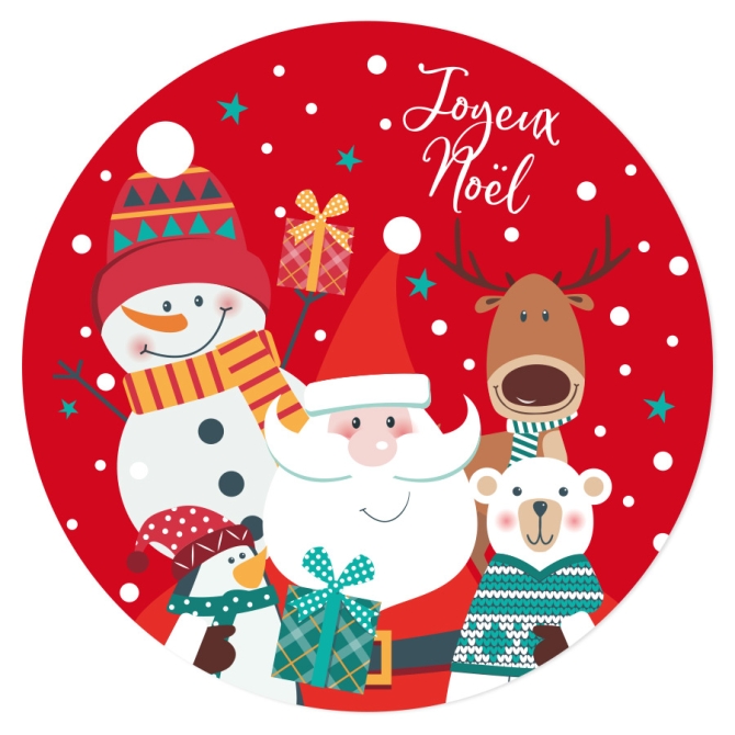Disco torta Babbo Natale rosso (19 cm) 