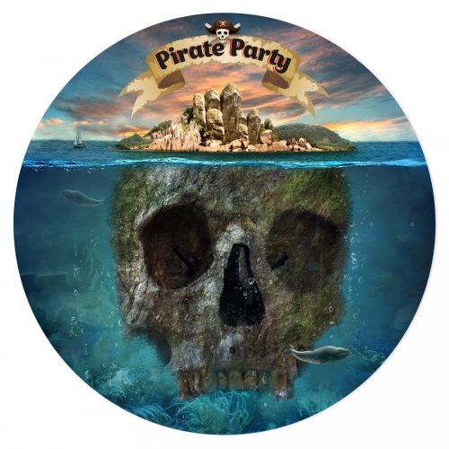 Disco da zucchero Pirati l Isola fantasma (19 cm) 